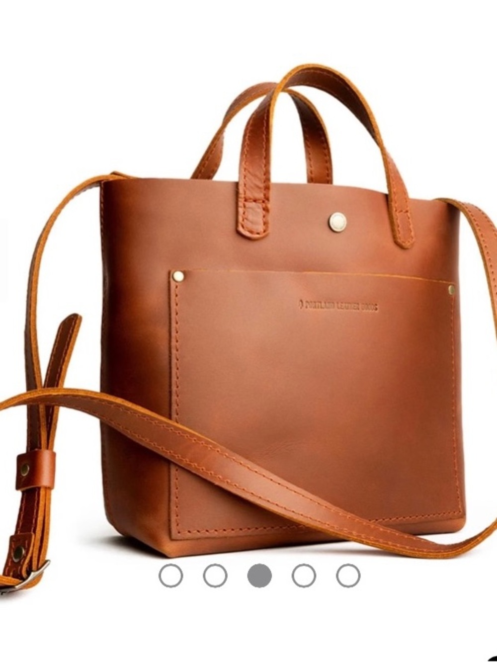 NWT Portland Leather Goods Mini Crossbody Tote Bag in Honey - Picture 1 of 16